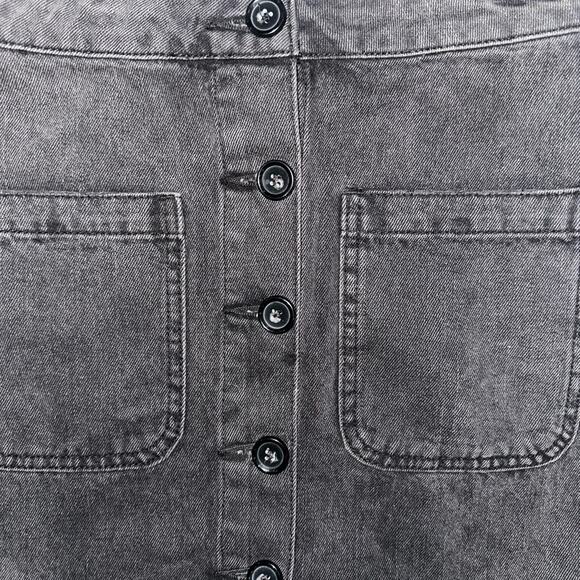 Free People Dark Gray Button-Front Midi Skirt we are the people NWT - Picture 3 of 15